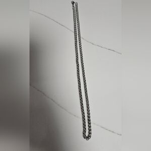 Silver Stainless Steel Chain Necklace 23"